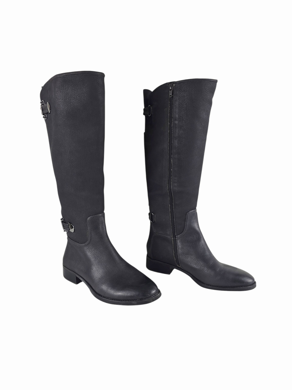 ANTONIO MELANI Black Over-the-Knee Heeled Riding Boots